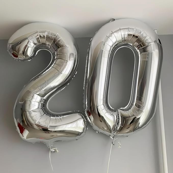 Silver 7 Balloon,40 Inch Number 7 Balloon,7 Birthday Balloon Decorations,Helium Silver 7 Balloon Number for Birthday Party Decorations