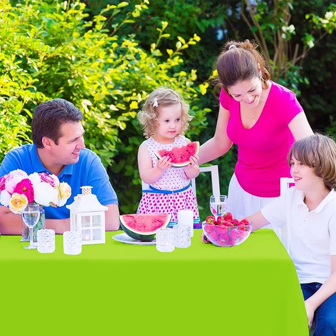 Kopokita 6PCS Lime Green Plastic Tablecloths 54 x 108 Inch, Disposable Table Cloths Rectangle Party Table Covers