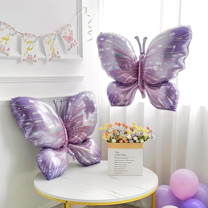 Spring Floral Butterfly Balloon Arch Kit,137Pcs Pastel Lavender Purple Yellow Balloon Garland with Daisy,Butterfly Foil Balloons for Wildflower Fairy Baby Shower Birthday Garden Tea Party Decorations