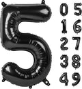 40 Inch Black Number Balloon 0-9(Zero-Nine), Big Size Happy Birthday Balloon, Foil Helium Big Number Balloon for Birthday Celebration Decorations Graduations Anniversary Photo Shoot