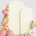 Wokceer Wedding Arch Backdrop Cover 7.2FT, 6FT Spandex Fitted Ivory Arch Covers 2 Set Round Top Chiara Arches Backdrop Cover for Birthday Party Ceremony Banquet Decoration