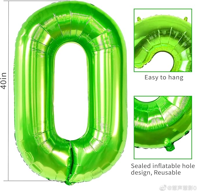 Smlpuame 40 inch Number Balloon 0-9 Green Large Number 8 Balloons,Digital Balloons for Birthday Party Celebration Decorations Supplies, Helium Foil Number Balloons for Wedding Anniversary