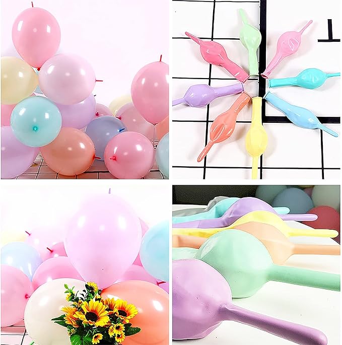 IN-JOOYAA 6 Inch Blue Latex Link Balloon 100 Pcs Quick Linkable Balloon for Party Decoration