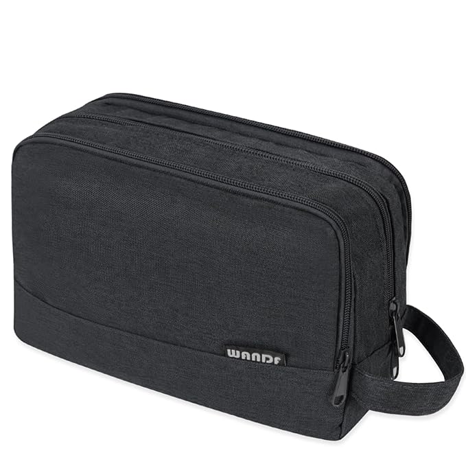Toiletry Bag for Men Hanging Dopp Kit Water Resistant Shaving Bag Small Toiletry Bag for Traveling (Denim Pure Black)