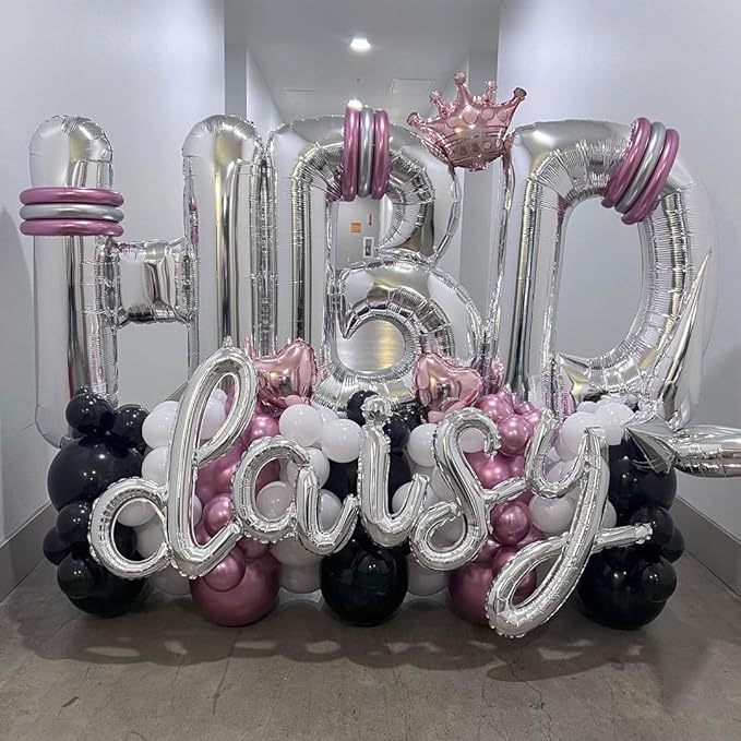 Silver Letter D Balloons 40 inch Large Alphabet D Balloons Silver Helium Foil Letter Balloon Banner for Birthday Party Anniversary Wedding Decoration