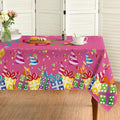 Horaldaily Birthday Tablecloth 60x120 Inch Rectangular, Happy Birthday Ballon Pink Washable Seasonal Table Cover for Party Picnic Dinner Decor