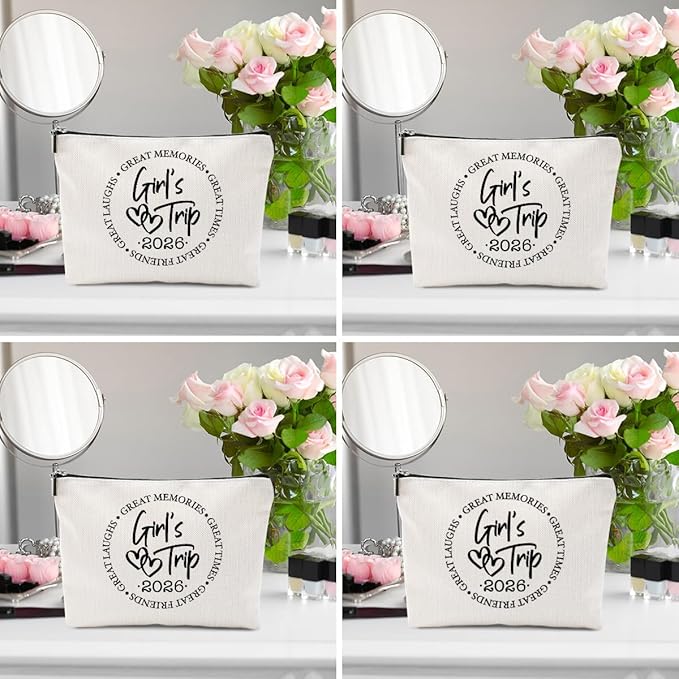 1 Pcs 3 Pcs 4 Pcs Makeup Bag, Girls Trip Gifts Favors Girls Weekend Gifts, Friendship Gifts for Women Bestie Bride