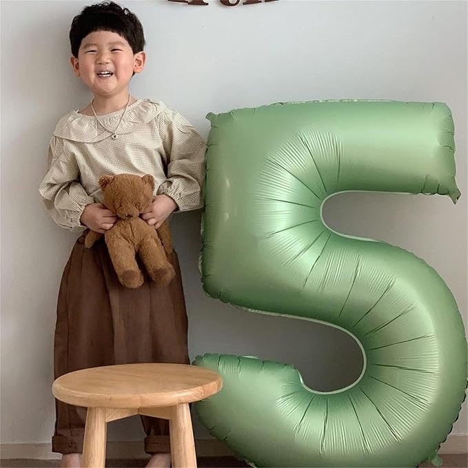 16th Birthday Balloons for Girls, 40 Inch Sage Green Foil 16 Number Balloons for Girls Boys, Olive Green Birthday Balloons Numbers 1 and 6 for Women Men 16th 61st Anniversary Jungle Party Decorations