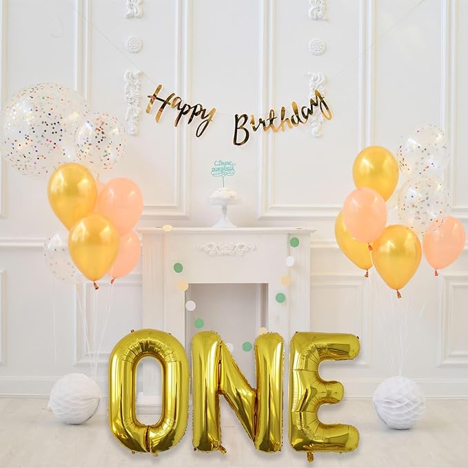 40 Inch Large Gold Letter S Balloons, A to Z Helium Balloons, Foil Mylar Big Balloons for Birthday Party Anniversary Supplies Decorations