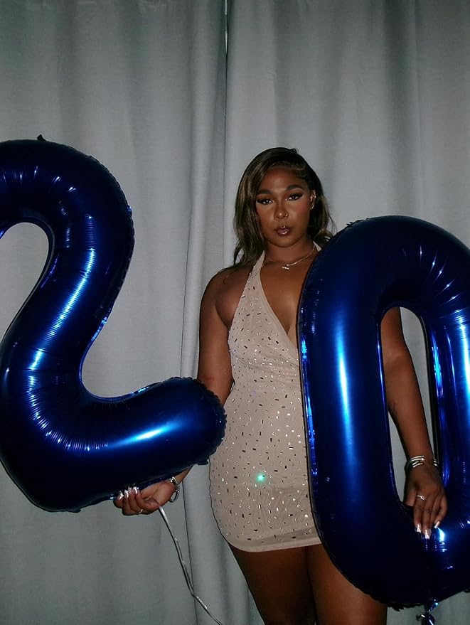 40 Inch Night Blue Number 4 Balloon, Giant 4 Number Balloons for 4th Birthday Decorations, Party Supplies for Baby Boy Girl, Night Blue Party Decor