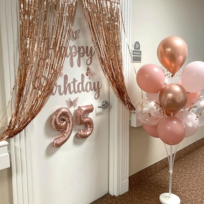 Dusty Pink Balloon Set, 60Pcs 12 Inch Retro Blush Pink White Sand Nude Latex Balloon with Metallic Confetti Rose Pink Helium Balloon for Girls Women Birthday Party Baby Shower Boho Decoration Supplies