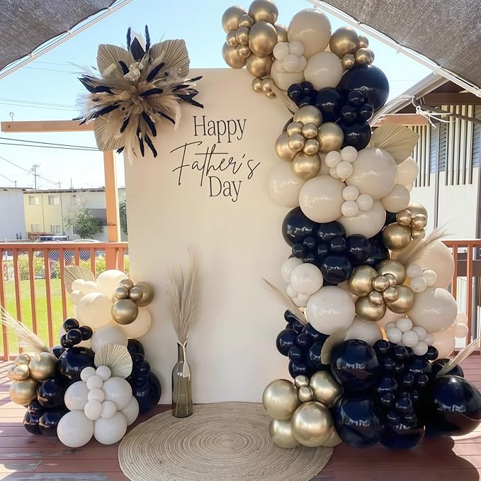 Black White Gold Balloons, 12 Inch 35PCS Black and White Balloon with Metallic Gold Confetti Balloons for Graduation New Years Wedding Retirement Bridal Baby Shower Birthday Party Decorations