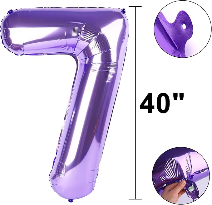 40 Inch Purple Number 27 Digital Balloon,Jumbo Mylar Foil Helium Balloon for 27 Balloons for Birthday Party,Wedding Anniversary Party Decorations
