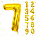 Gold 40 Inch Number 7 Balloon, Premium Mylar Foil Balloon for Birthday, Anniversary Party Decorations, Reusable Self-Sealing