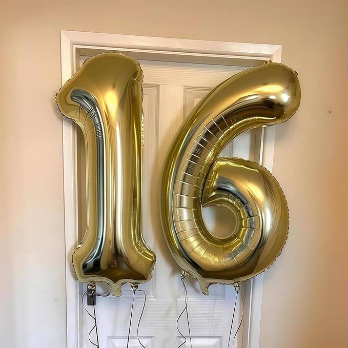 Champagne Gold 3 Balloon,40 Inch Light Gold Number 3 Balloon Big Foil Mylar Helium 3 Balloon for Birthday Party