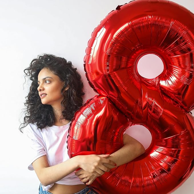 Smlpuame 40 inch Number Balloon 0-9 Red Large Number 22 Balloons,Digital Balloons for Birthday Party Celebration Decorations Supplies, Helium Foil Number Balloons for Wedding Anniversary