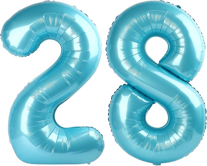 Pearl Blue 28 Number Balloon