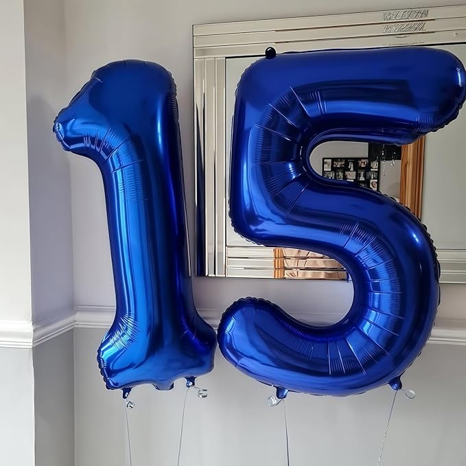 Navy Blue 3 Balloon Number,40 Inch Number 3 Balloon Big Dark Blue 3 Foil Mylar Helium Balloon for Birthday Party Decorations