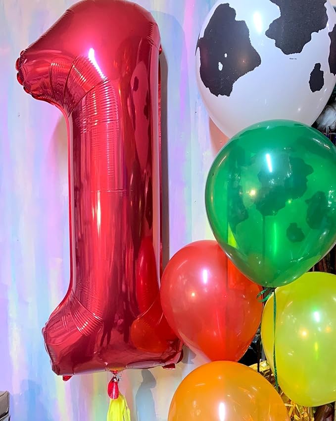 40 Inch Red Number 5 Balloon, Giant 5 Number Balloons for 5th Birthday Decorations, Party Supplies for Baby Boy Girl, Red Party Decor