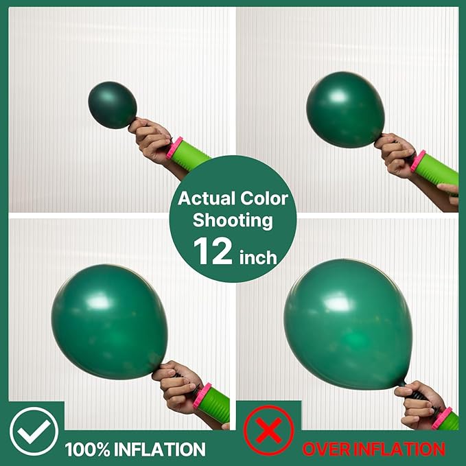 PartyWoo Dark Green Balloons 50 pcs 12 Inch Pearl Hunter Emerald Forest Green Balloons for Baby Shower Graduation Christmas Jungle Safari Birthday Party Decorations Green-Z01