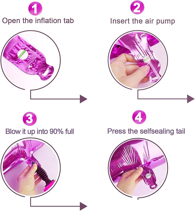 Rosy Purple Number 3 Balloon 40 Inch, 3 Balloon Number, 3rd Birthday Decorations, Rosy Purple Party Supplies for Boys Girls