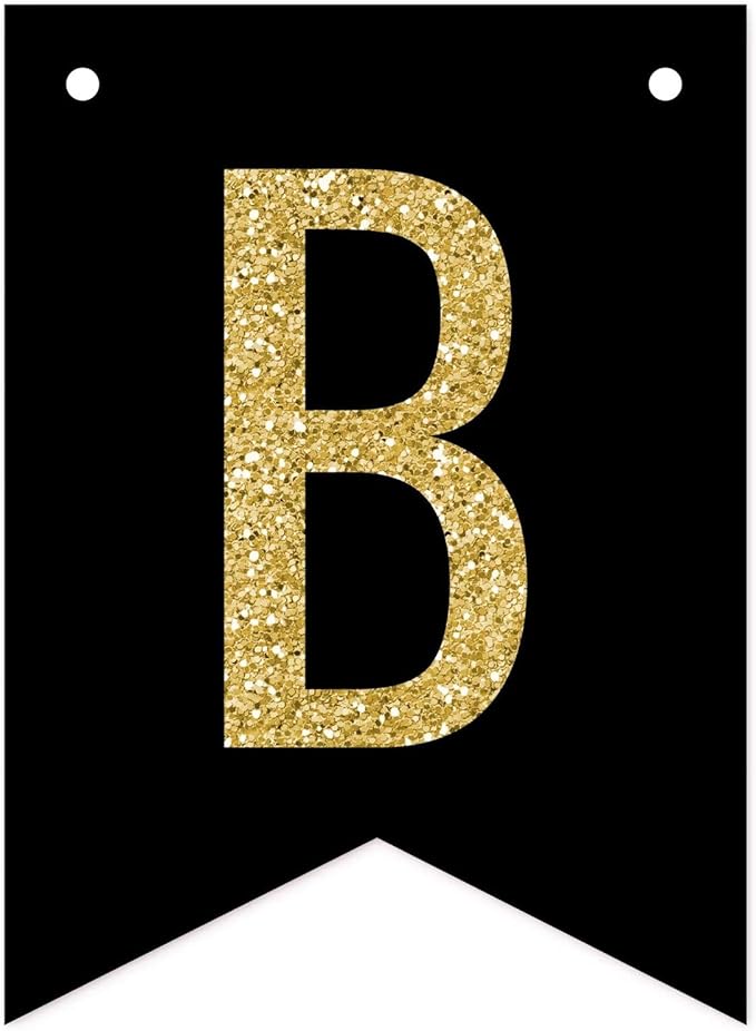 Andaz Press Faux Gold Glitter on Black Bridal Shower Bachelorette Party Banner Decorations, Bach Shit Crazy, Approx 5-Feet, 1-Set, Colored Hanging Pennant Decor