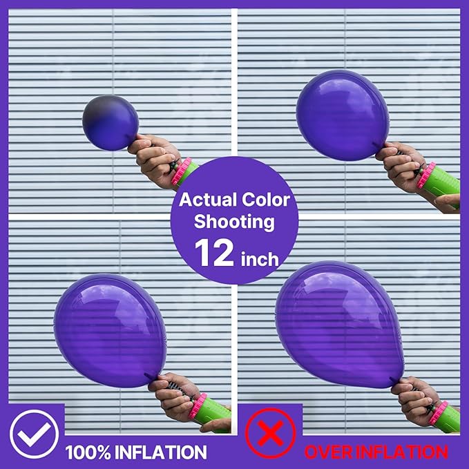 PartyWoo Dark Purple Balloons 50pcs 12 Inch Royal Purple Latex Helium Balloons for Birthday Baby Shower Graduation Anniversary Bachelorette Princess Butterfly Themed Party Decorations Purple-Y16