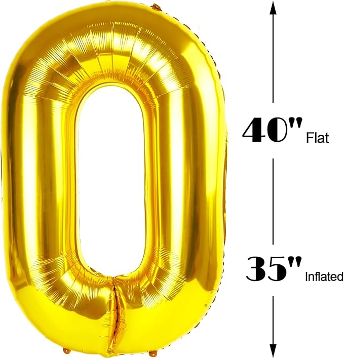Gold 40 Inch 20 Number Balloons, 20 Decorations for 20 Birthday, 2026 Foil Giant Birthday Graduations Anniversary Party Balloon