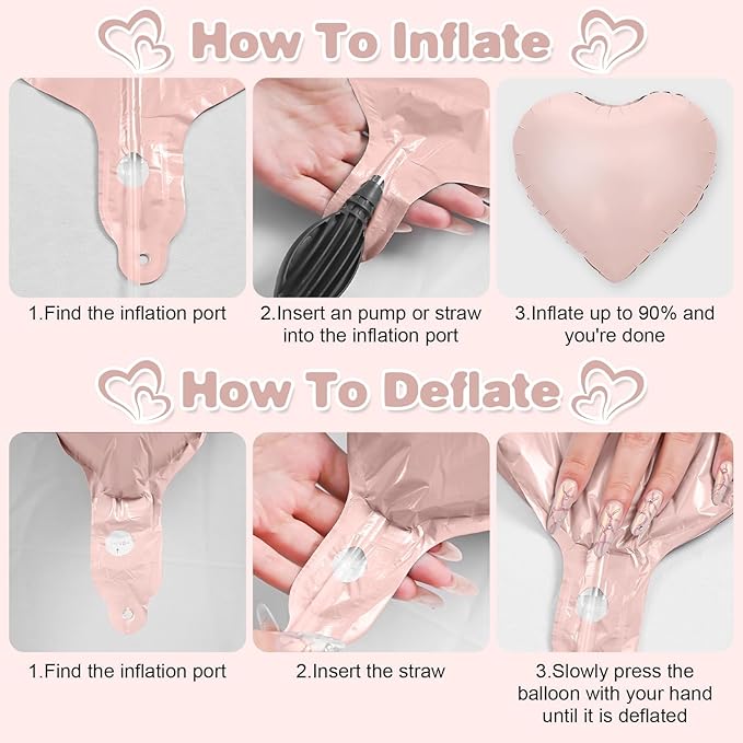 Baby Pink Heart Balloons,12Pcs Pink Heart Shaped Foil Balloons,18Inch Pastel Pink Helium Polyester Film Balloon for Baby Shower Birthday Anniversary Wedding Party Decorations