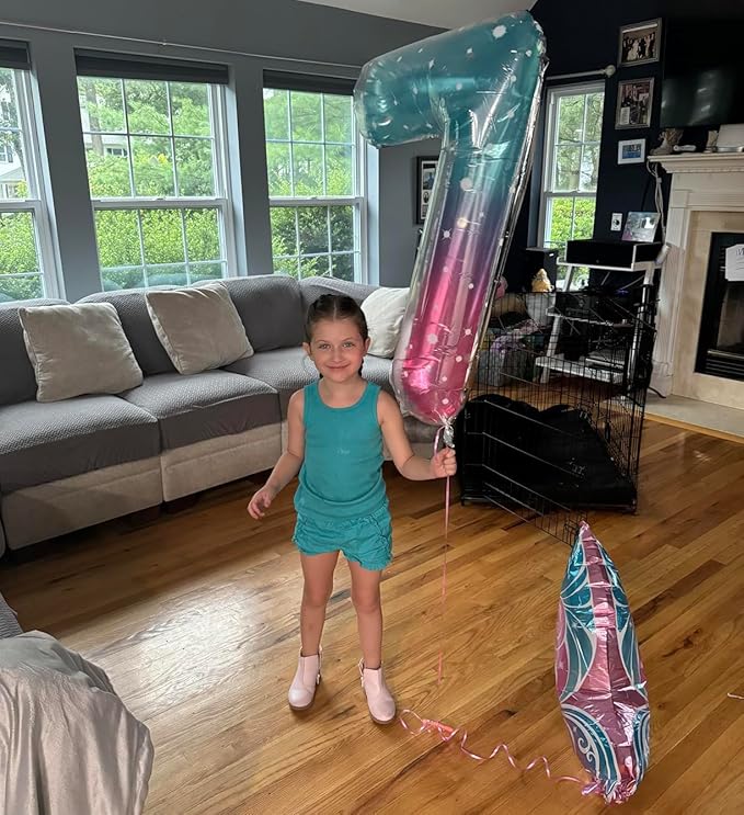Number 6 Balloon 40 Inch, 6th Birthday Balloon for Boy Girl, Pink Purple Blue 16 60 61 65 Numbers Balloons Birthday Party Wedding Events Decorations