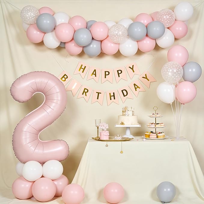 40 In Matte Pink Number Balloons Helium Foil Mylar Balloon Birthday Party banquet Decoration Digital 17