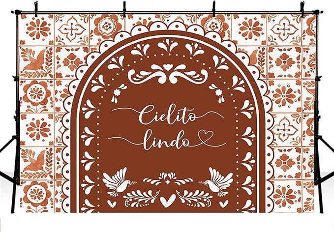 MEHOFOND 10x7ft Cielito Lindo Baby Shower Backdrop Brown Arch Cielito Lindo Baby Shower Party Decorations Banner Mexican Wedding Birthday Fiesta Party Decor Photography Background Supplies