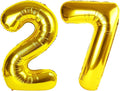 Gold Number 27 Balloon 40 inch, 27 Number Balloons, 27th Gold Birthday Decorations, 27 Year Old Women Men Golden Party Supplies