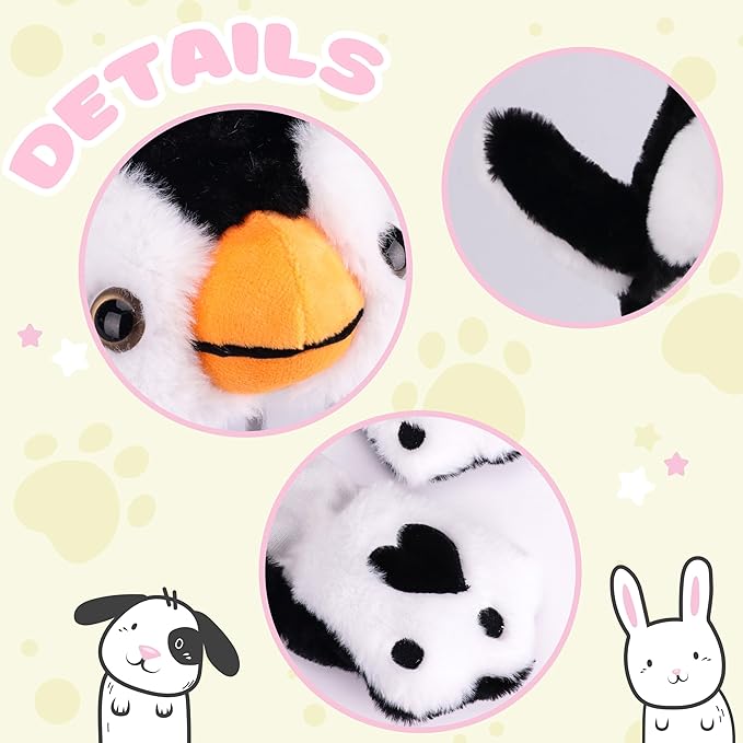 Animal Hat with Ears Moving Jumping Pop Up Beating Hat Plush Holiday Cosplay Dress Up Funny Gift for Kids
