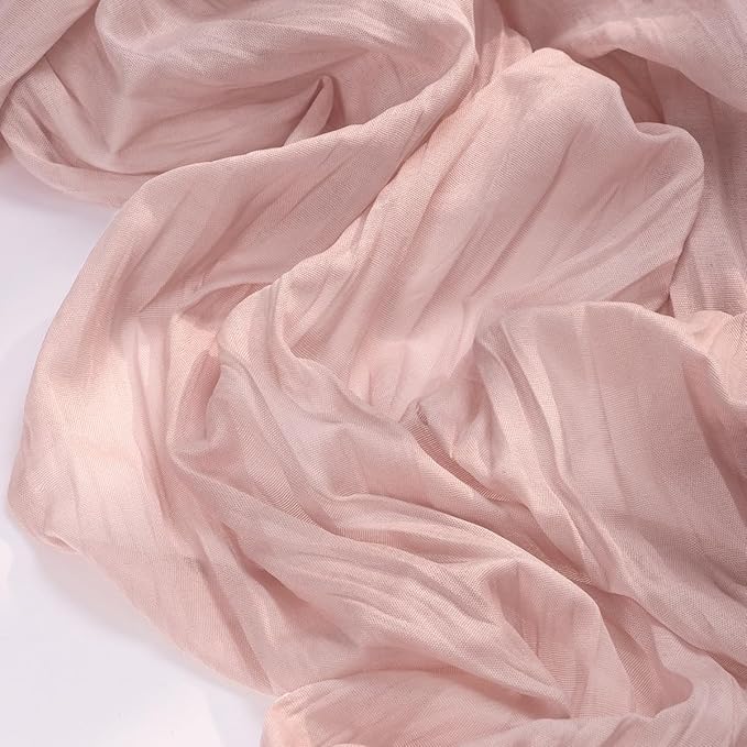 Socomi10pcs Pink Cheesecloth Table Runner Boho Rustic Gauze Dusty Pink Easter Spring 120 inch 10FT Cheese Cloth Runner for Wedding Party Baby Shower Birthday Home Decor Holiday Decorations