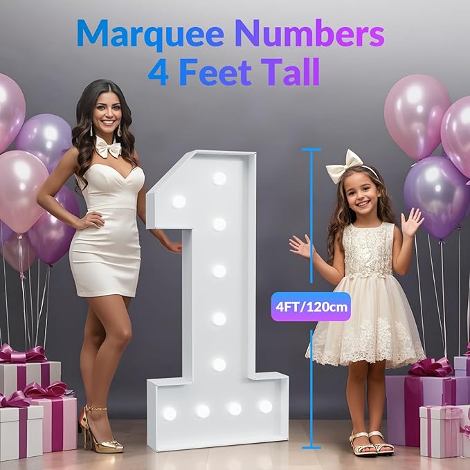 4FT 27 Marquee Numbers, Large Light Up Numbers 27 for 27th Birthday Decorations