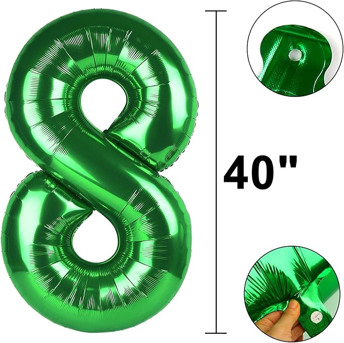 40 Inch Green Number 18 Digital Balloon,Jumbo Mylar Foil Helium Balloon for 18 Balloons for Birthday Party,Wedding Anniversary Party Decorations