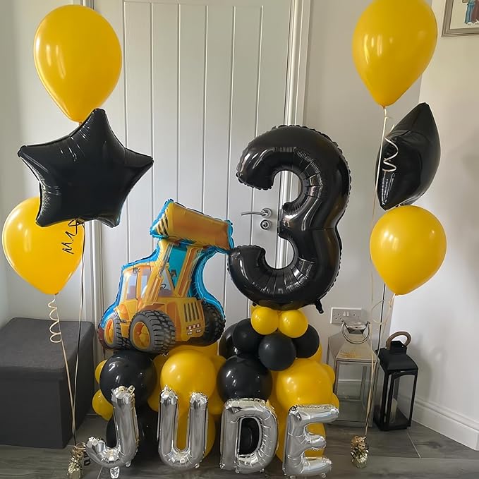 Black 6 Balloon Number,40 Inch Number 6 Balloon Large Black 6 Foil Mylar Helium Balloon for Birthday Party Decorations