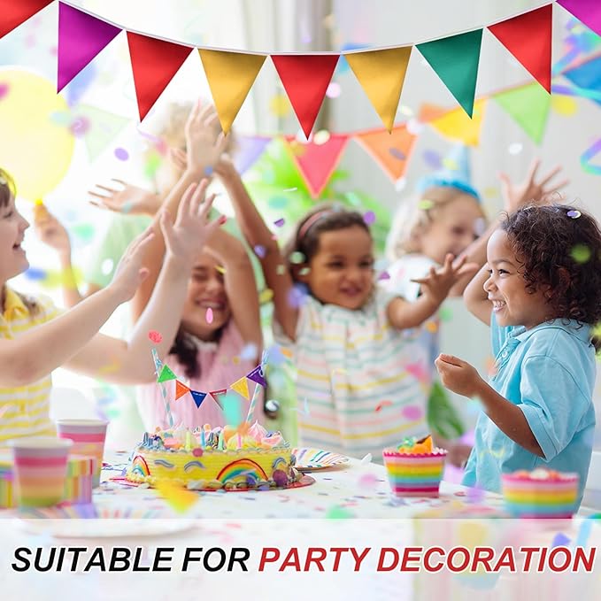 PATIKIL Pennant Banner Flags 33 Ft, 36 Pcs Colorful Triangle Banners Party Banner Bunting Garland String for Graduation Birthday Wedding Outdoor Decoration, Glitters Red/Green/Gold