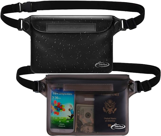 AiRunTech Waterproof Fanny Pack,Phone Pouch Dry Bag for Passport Wallet Purse,Floating Waterproof Bags for Travel Beach Swimming Kayaking Boating Cruise Accessories