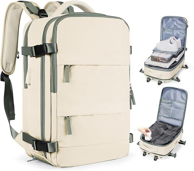 coofay Vacuum Backpack Travel with Pump Vacpack Travel Backpack with Vacuum System Compression Backpacks