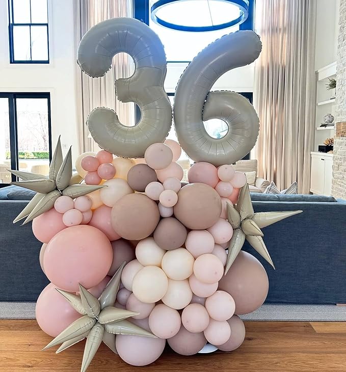 Cream Number 9 Balloon 40 Inch, 9th Birthday Party Decorations for Children, Giant 9 Foil Balloon for Party Supplies