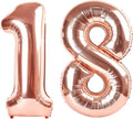 Rose Gold Number Balloons, 18th Birthday Party Decoration for 1 8 18 81 Men & Women, Big Foil Balloon Number for Wedding Celebration Adult Party Supplies