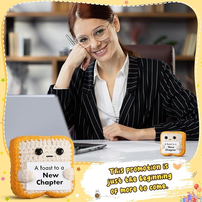 Encouragement Gift for New Chapter - Funny Crochet Toast for New Job, Graduation, Retirement, Sobriety - Unique Good Luck Keepsake & Card Alternative for Women, Men, Friend, Coworker