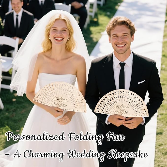 10Pcs Personalized wedding fans for guests, Custom Summer Wedding Fans, Unique Bridal Shower Party Favors, Handcrafted Wooden Fans for Guests (Dolphin wooden fan)