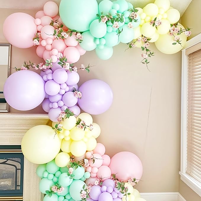 105pcs Pastel Balloons 12inch Party Latex Balloons for Birthday Easter Baby Shower Graduation Wedding Gender Reveal Anniversary Party Decorations