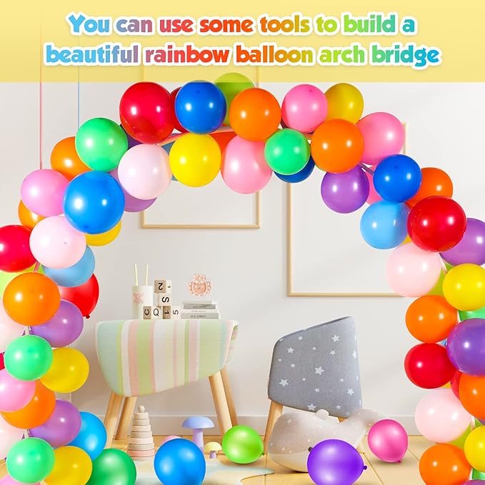 Lenwen 1000 Pcs Balloons Assorted Colors 12 Rainbow Latex Balloons for party Birthday Baby Shower Wedding Decorations, 10 Colors