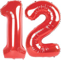 Number 12 Balloons, 40 Inch Balloons for Woman Man 12th Red Birthday Party Decoration, Foil Number Ballon for 12, 21 Valentine's Day, Anniversary, Bridal Shower, Graduation