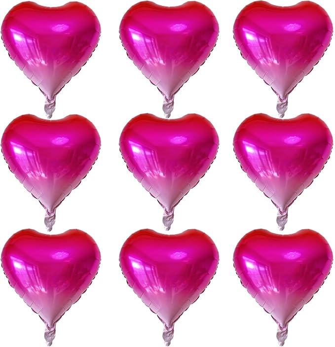Gradient Pink Heart Shaped balloons Pack of 10,18 Inch Love Valentine Balloons Heart Romantic Balloons For Valentines Day Propose Marriage Wedding Bridal Shower Engagement Party Decorations