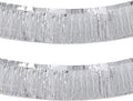 Silver Foil Fringe Garland 10FT 2packs, Metallic Foil Tinsel Fringe Banners for Parade Float Decorations Wedding, Birthday Party Graduation (Two Silver)